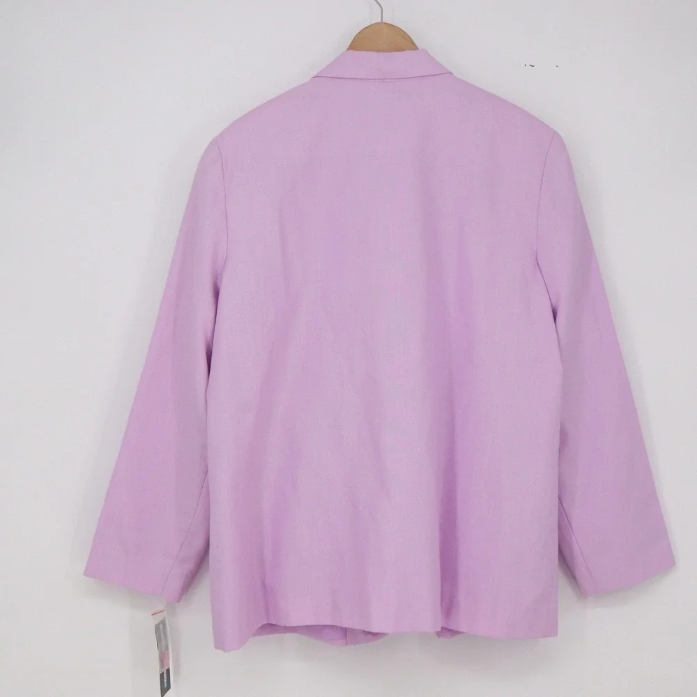 Requirements Blazer Womens 20 Monaco Linen Orchid Bloom Purple NWT Defect
